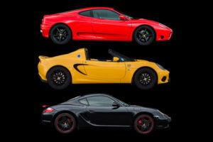 Ferrari, Lotus, Porsche